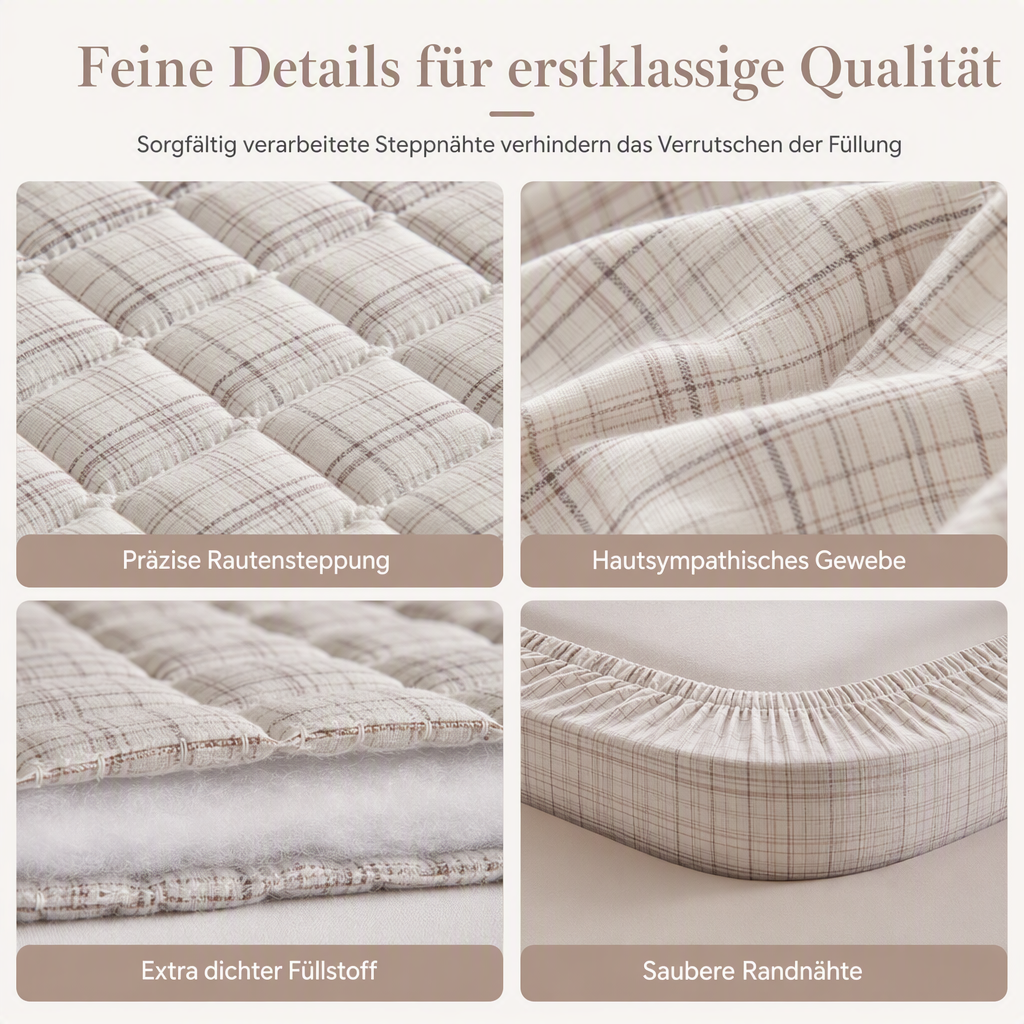 Rutschfestes Gestepptes Spannbettlaken🛏️✨