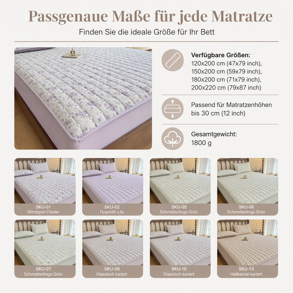Rutschfestes Gestepptes Spannbettlaken🛏️✨