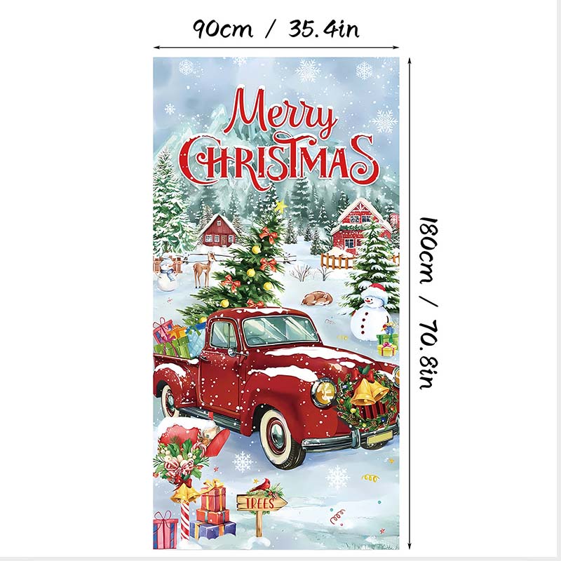 Weihnachtliche Türabdeckung für schnelle und stimmungsvolle Weihnachtsdekoration (90 × 180 cm)