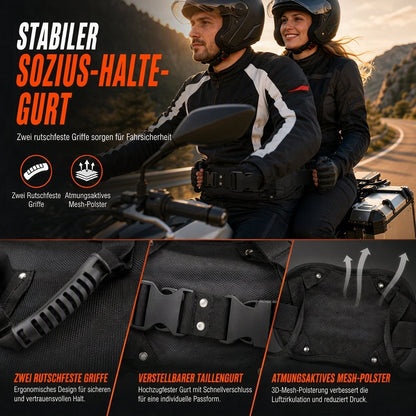 📢📢50% RABATT !!⏰Haltegriffgurt für Beifahrer auf Motorradrücksitzen, Beifahrer-Hüftgurtgriff für ATV, Schneemobil und Yacht