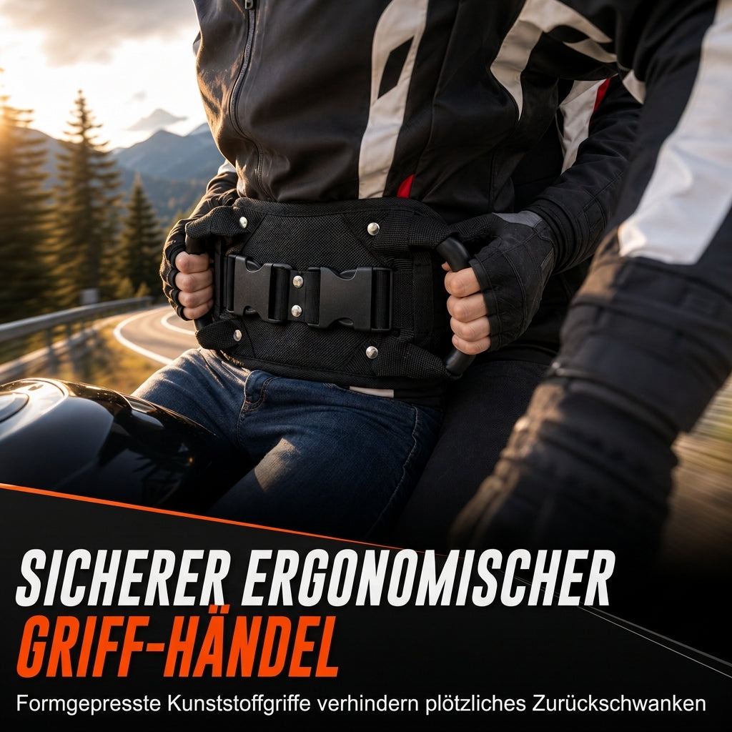📢📢50% RABATT !!⏰Haltegriffgurt für Beifahrer auf Motorradrücksitzen, Beifahrer-Hüftgurtgriff für ATV, Schneemobil und Yacht
