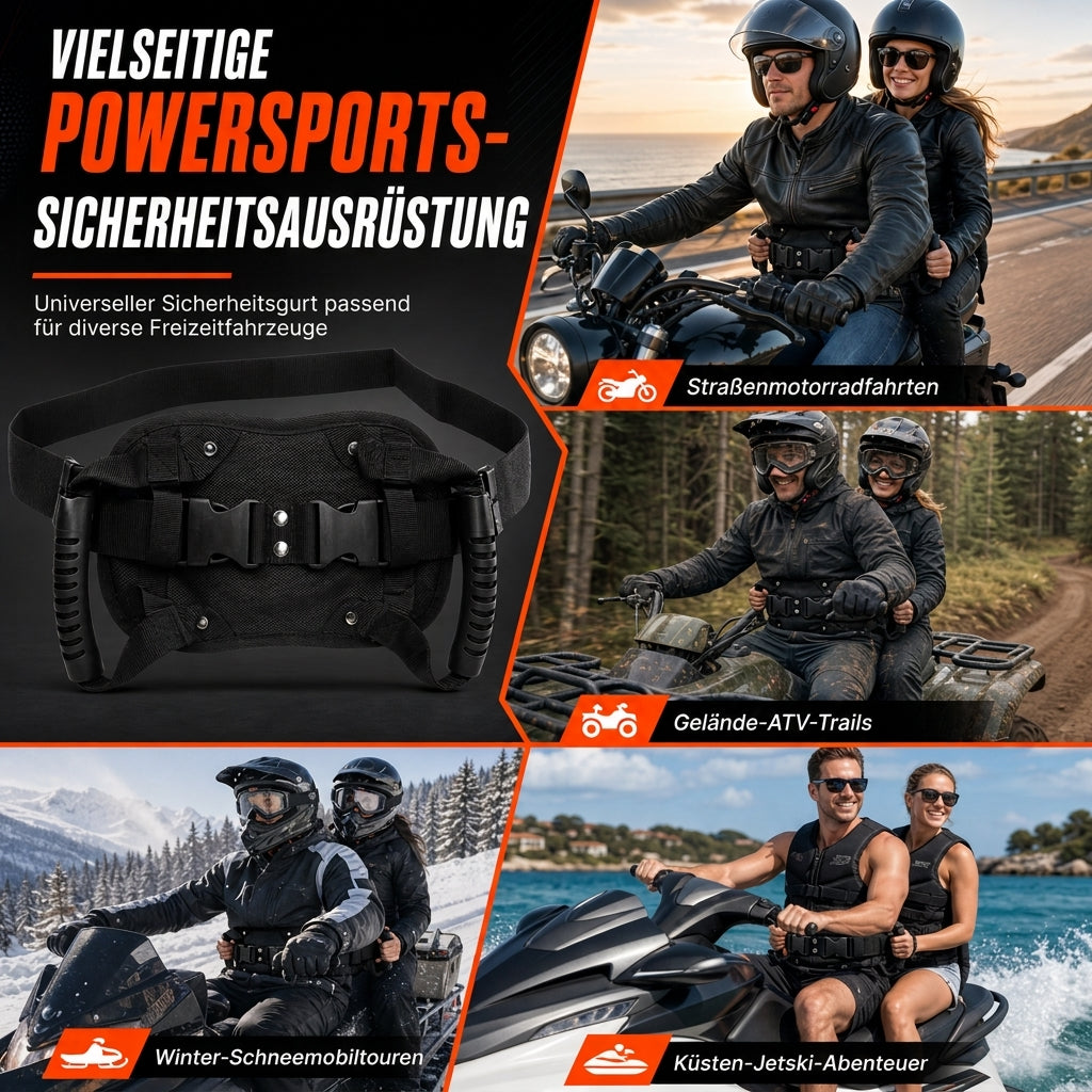 📢📢50% RABATT !!⏰Haltegriffgurt für Beifahrer auf Motorradrücksitzen, Beifahrer-Hüftgurtgriff für ATV, Schneemobil und Yacht