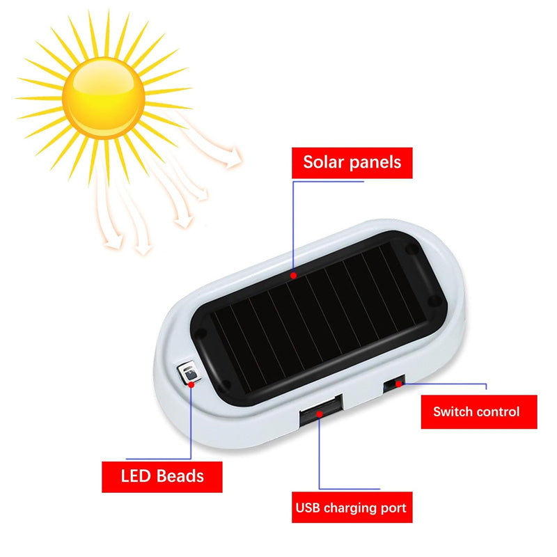 ⏳Zeitlich begrenztes Angebot: 50 % Rabatt⏰ Solarbetriebene LED-Blinklampe gegen Diebstahl🚗🚨