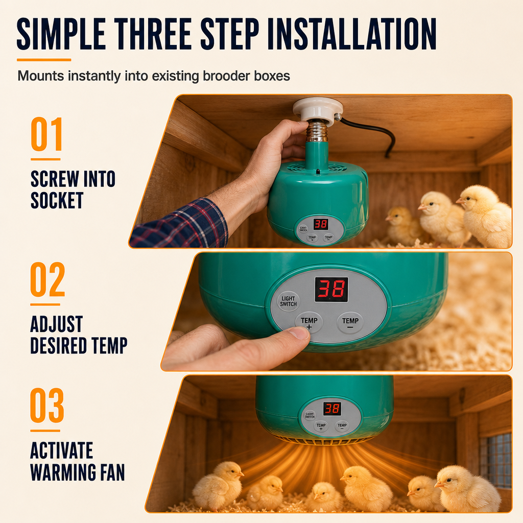 📢📢 JETZT 50 % RABATT!! ⏰ Intelligente Wärmelampe mit Temperaturregelung für Küken & Kleintiere