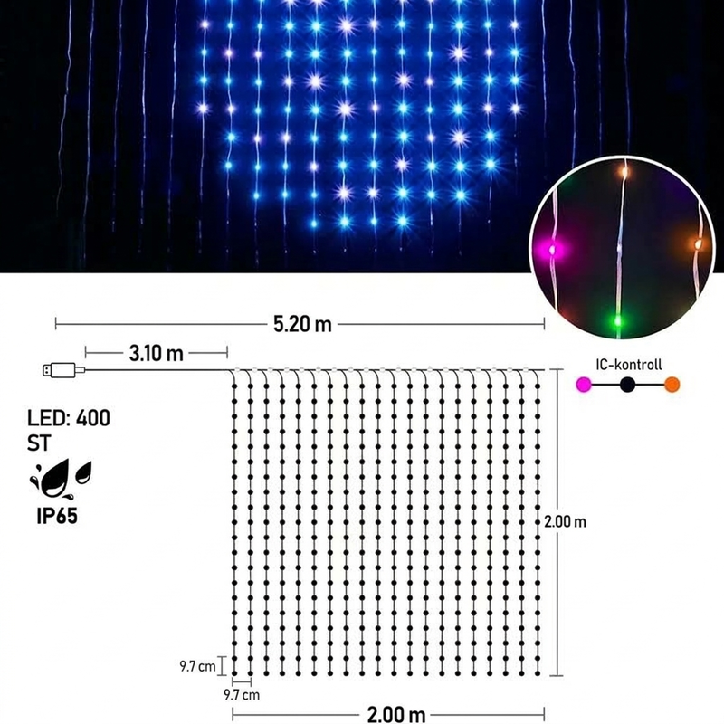 🎄 50 % RABATT! ✨ LED-Vorhang-Lichterkette – wasserdicht, für drinnen und draußen ✨