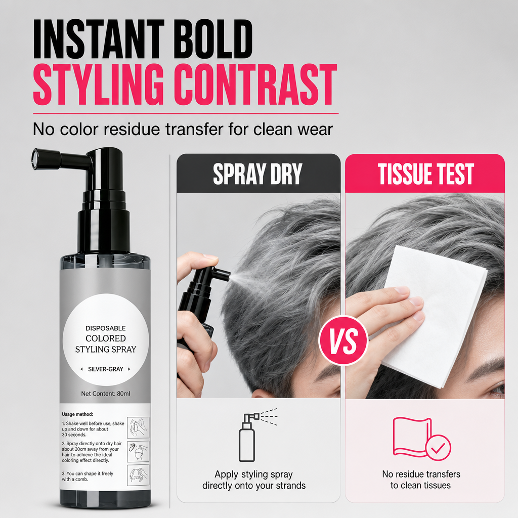🖤 Einweg-Haarfarbspray – temporäre Haarfarbe, einfach aufsprühen & sofort auswaschbar