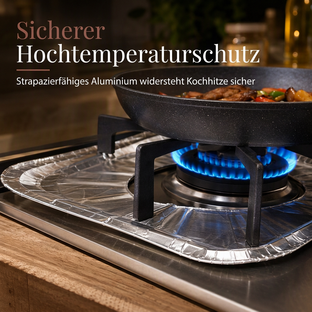🔥 2+1 GRATIS ⏰ 10er-Set Hochleistungs-Folie Gasherd Brennerabdeckungen – Halten Sie Ihren Kochfeld sauber und geschützt mit tiefem Auffangbecken für Verschüttungen 🍳