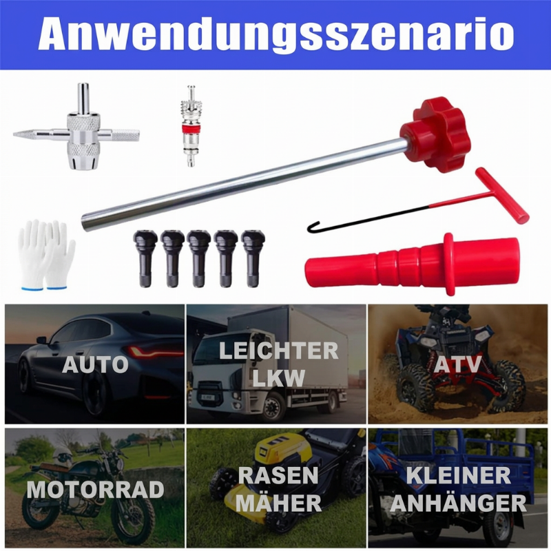 📢📢40% RABATT !!⏰Schnellwechsel Reifenventil-Werkzeugset für das Auto