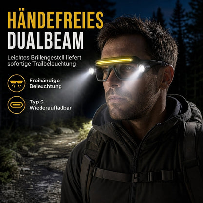 📢📢50% RABATT !!⏰USB-aufladbares, doppelseitig klippbares Brillenzusatzlicht für Outdoor-Wandern und Lesen