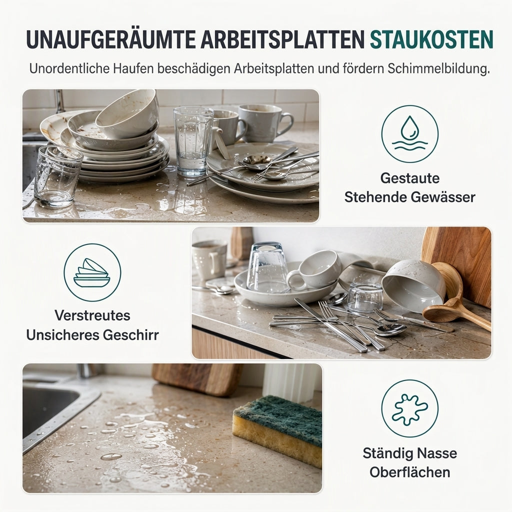 ✨ JETZT 50 % RABATT! !✨Mehrschichtige Küchen-Abtropfgestell und Aufbewahrungsorganizer für Geschirr mit Stahlrahmen