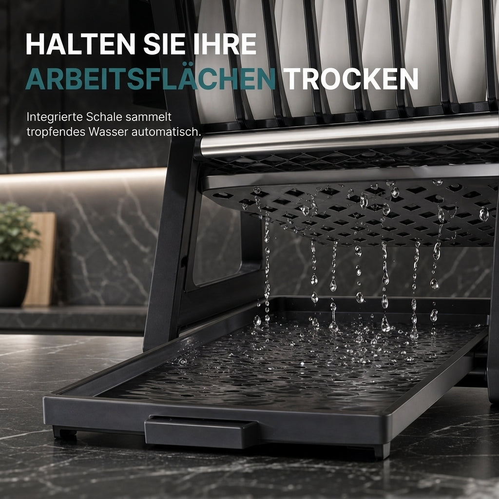✨ JETZT 50 % RABATT! !✨Mehrschichtige Küchen-Abtropfgestell und Aufbewahrungsorganizer für Geschirr mit Stahlrahmen