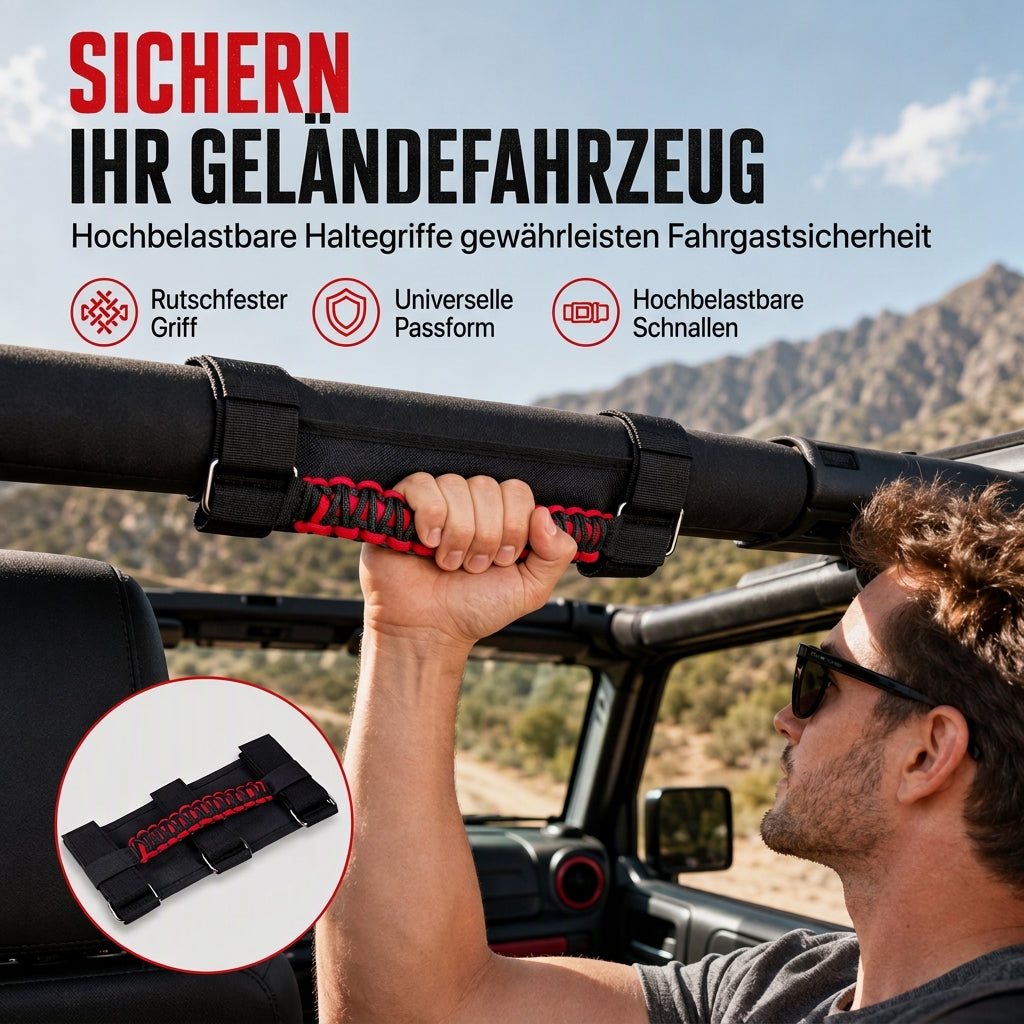 📢📢50% RABATT !!⏰Rutschfeste, geflochtene Paracord-Dachgriffe für den Innenraum, Beifahrergriff für Offroad-Fahrzeuge und SUVs
