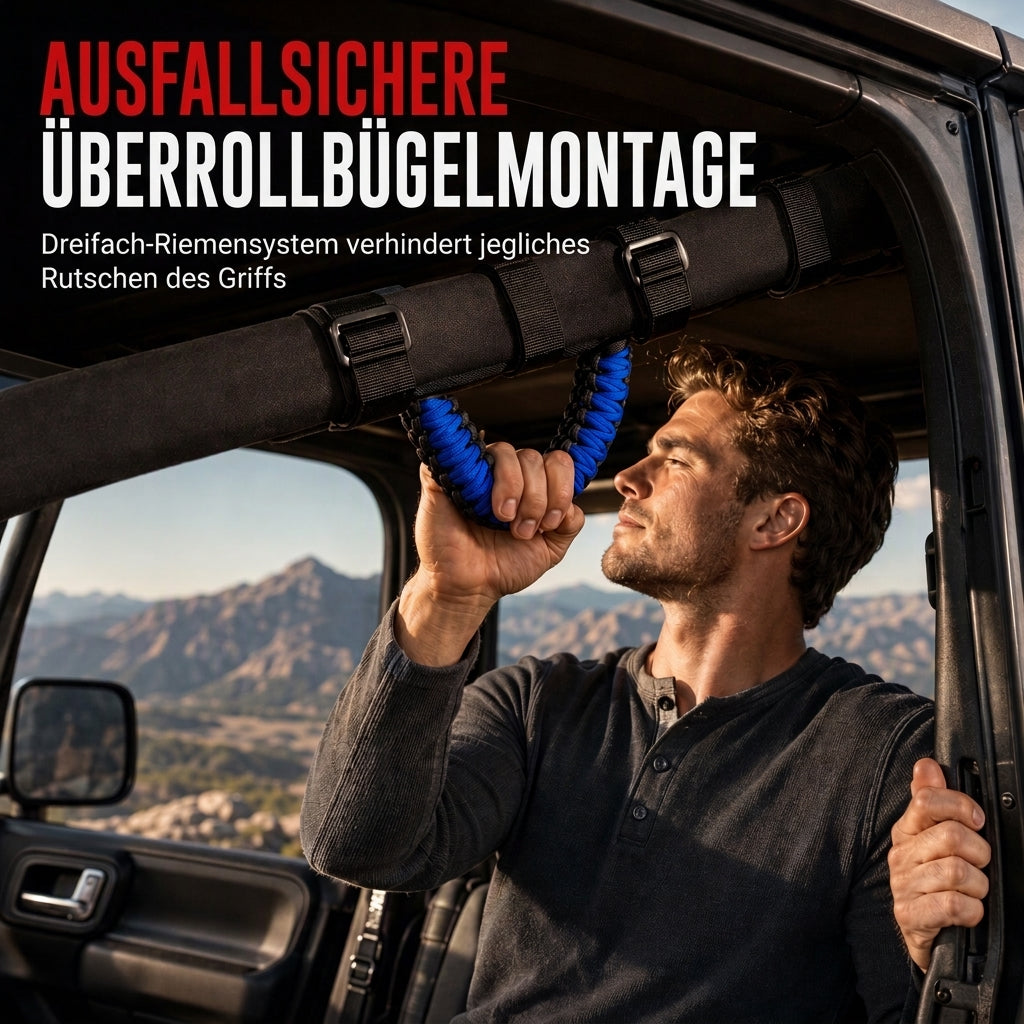 📢📢50% RABATT !!⏰Rutschfeste, geflochtene Paracord-Dachgriffe für den Innenraum, Beifahrergriff für Offroad-Fahrzeuge und SUVs