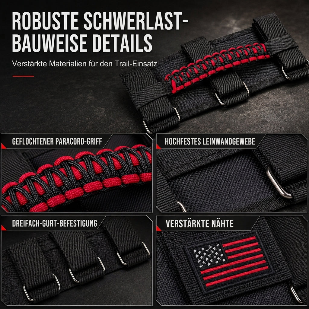 📢📢50% RABATT !!⏰Rutschfeste, geflochtene Paracord-Dachgriffe für den Innenraum, Beifahrergriff für Offroad-Fahrzeuge und SUVs