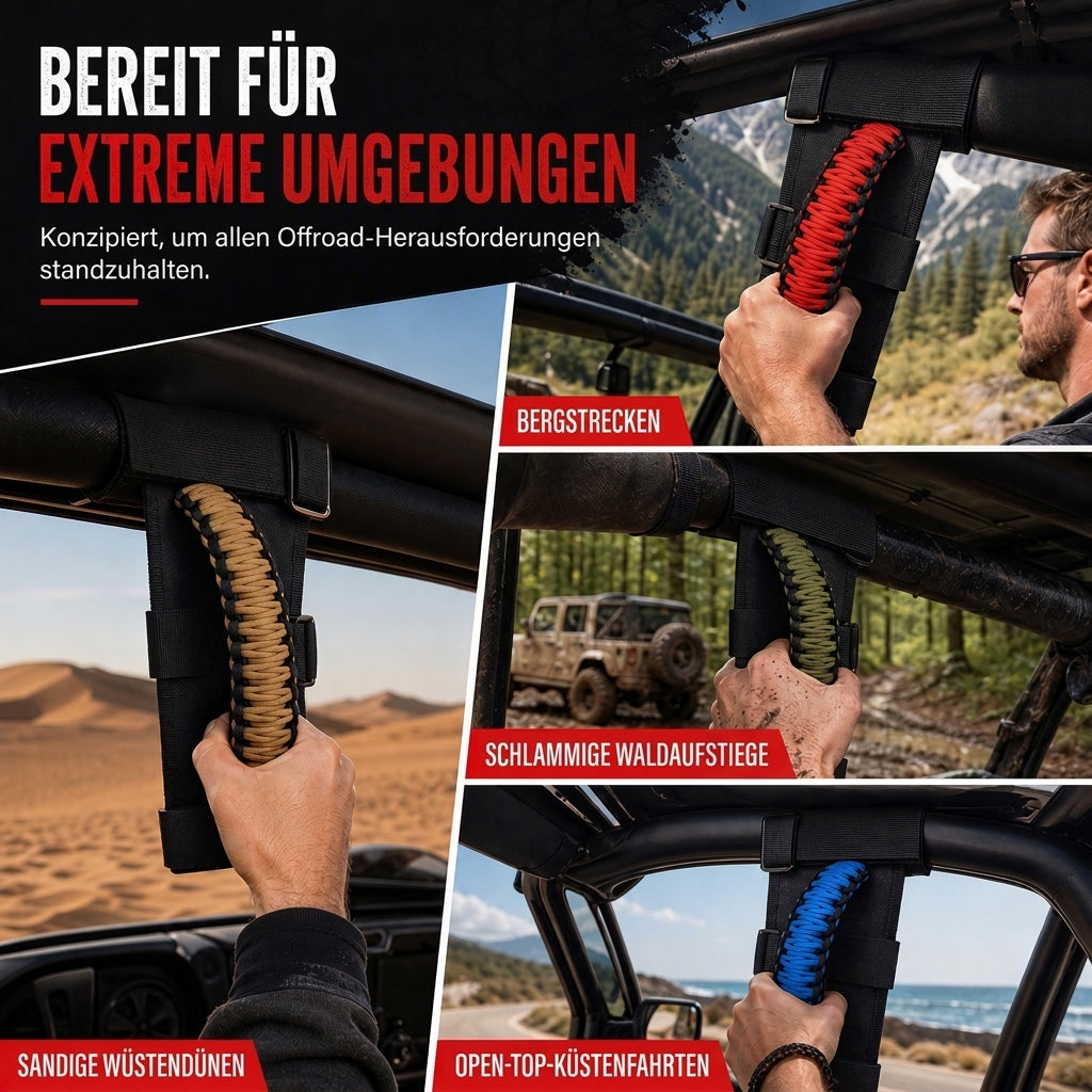 📢📢50% RABATT !!⏰Rutschfeste, geflochtene Paracord-Dachgriffe für den Innenraum, Beifahrergriff für Offroad-Fahrzeuge und SUVs