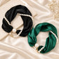📿 50% RABATT! 🧣 Perlen-Schal-Kette – Zeitlose Eleganz, Verstellbare Schleife & Ohne Ohrloch Tragbar 🤍