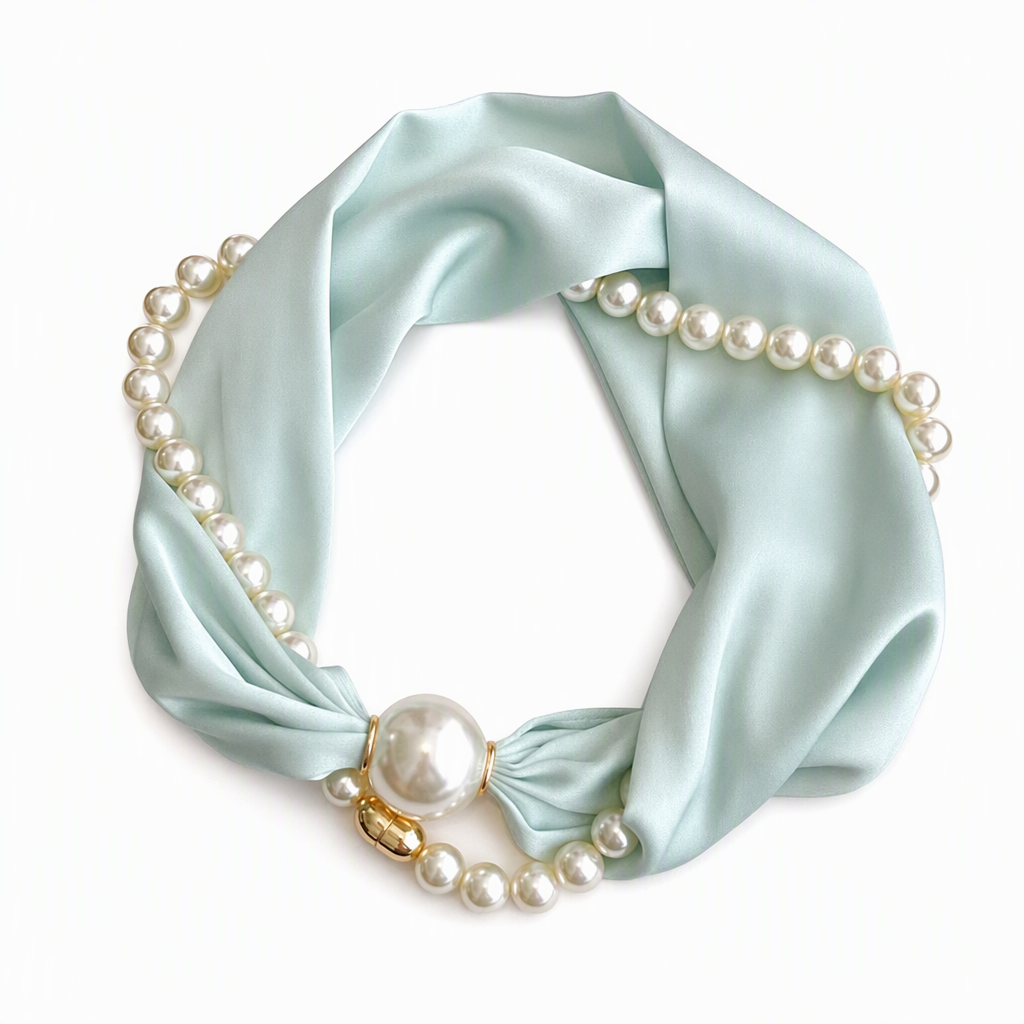 📿 50% RABATT! 🧣 Perlen-Schal-Kette – Zeitlose Eleganz, Verstellbare Schleife & Ohne Ohrloch Tragbar 🤍