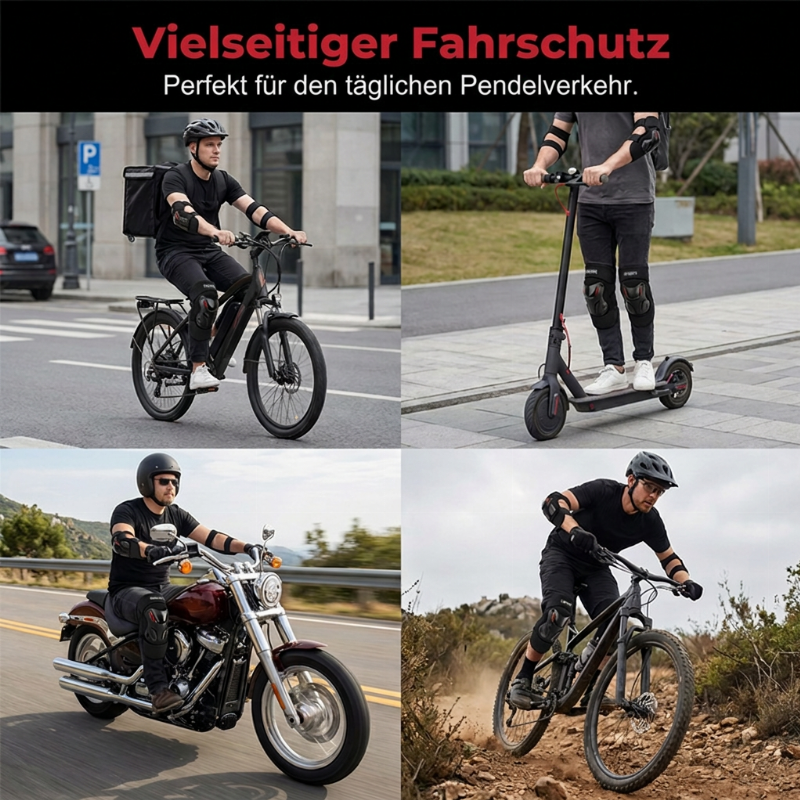 🔥50 % Rabatt🛡️ Knieschoner & Ellbogenschützer Set – stoßfest & rutschfest für Outdoor, Skateboard, Radfahren & Wandern