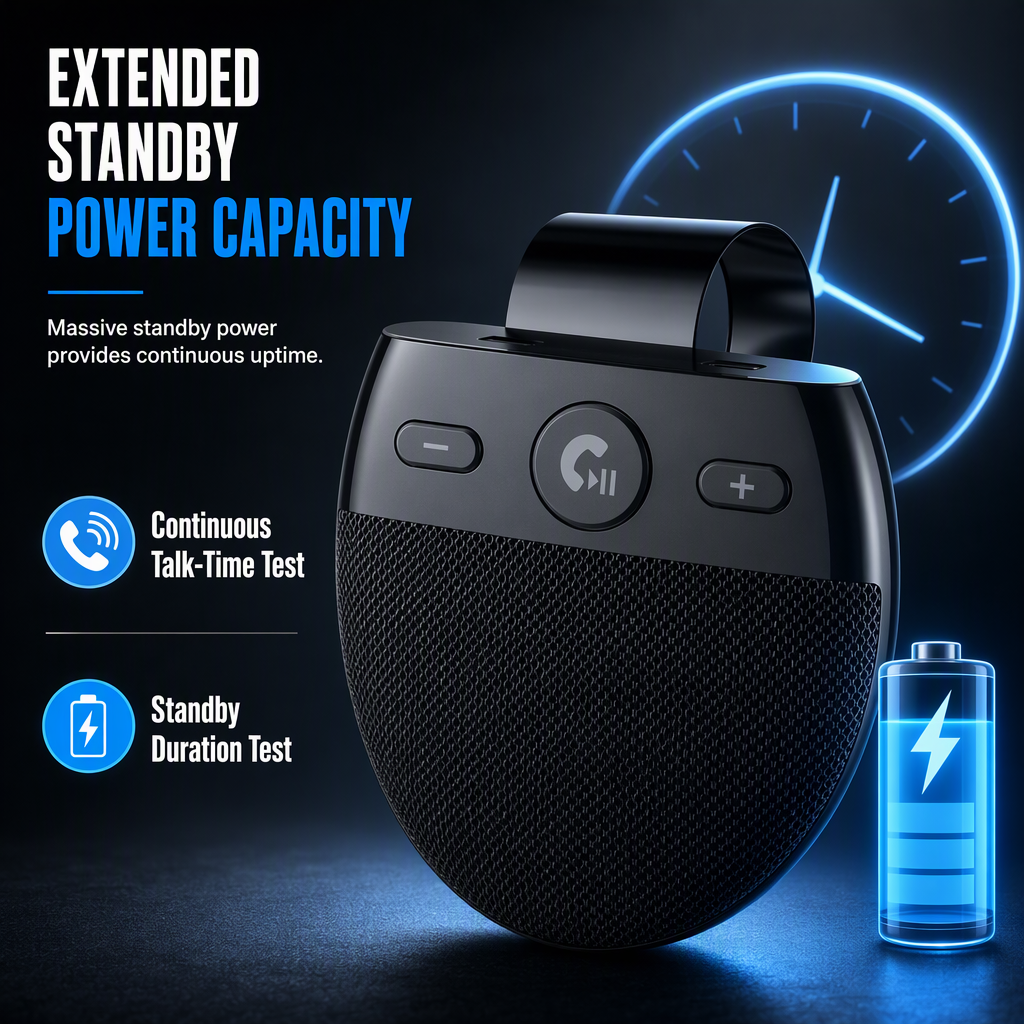 📢📢50% RABATT !!⏰SP11 Auto-Sonnenblende Bluetooth Freisprecheinrichtung mit vibrationsaktiviertem automatischem Einschalten, A2DP-Unterstützung und Sprachansage der Anrufer-ID