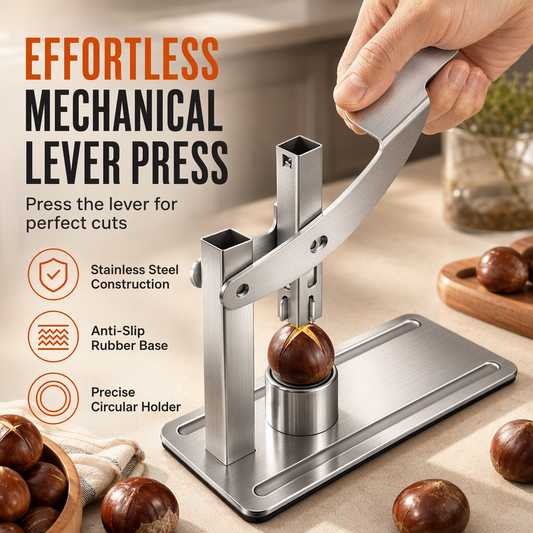 🌰✨ Kastanien- und Nussknacker aus Edelstahl – 50 % Rabatt! Hebelmechanismus, stabiler Sockel, rutschfeste Details – Nüsse knacken, ohne die Hände zu überanstrengen. 🥜
