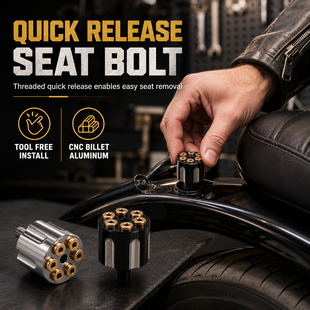 🏍️ 50% RABATT! ✨ CNC Motorrad-Sitzschraube – 6 mm, Schnellverschluss & eloxiert ✨