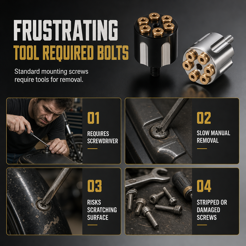 🏍️ 50% RABATT! ✨ CNC Motorrad-Sitzschraube – 6 mm, Schnellverschluss & eloxiert ✨