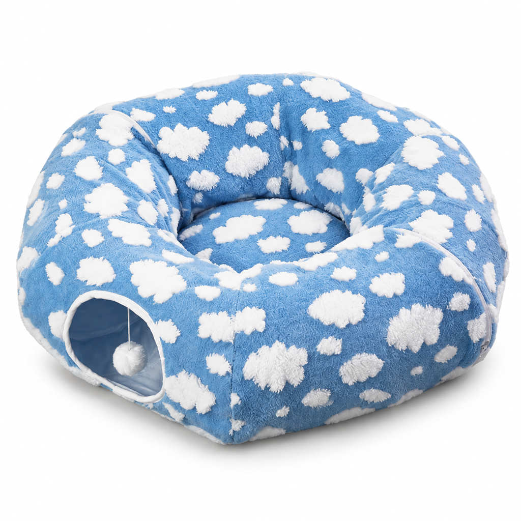 🔥Early Black Friday – Deals starten jetzt!💰Weihnachts-Katzentunnel mit Donut-Kuschelbett – limitierte Edition, abnehmbar & waschbar🎄🐱