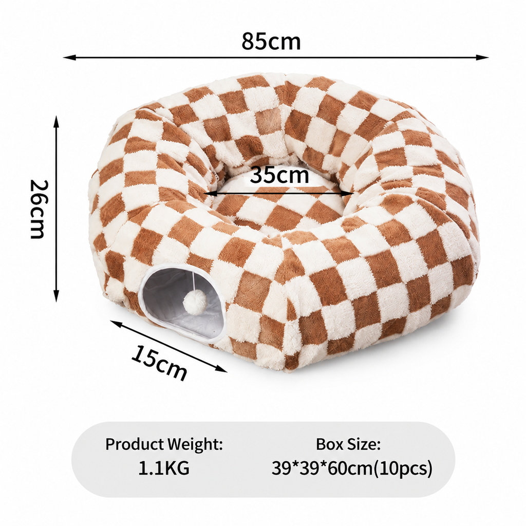 🔥Early Black Friday – Deals starten jetzt!💰Weihnachts-Katzentunnel mit Donut-Kuschelbett – limitierte Edition, abnehmbar & waschbar🎄🐱