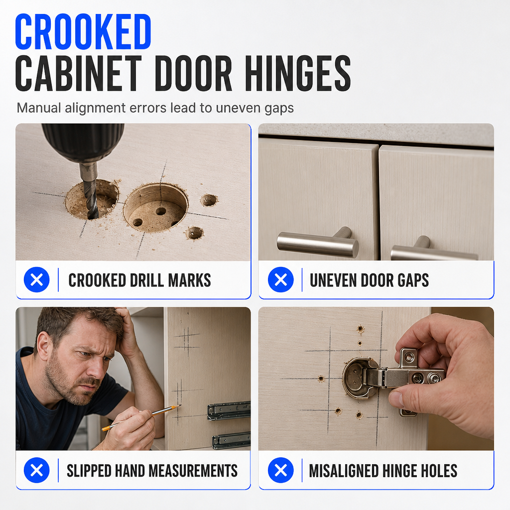 🔥50% OFF!!📢🔩 Aluminium Alloy Magnetic Hinge Installation Template – Quick Positioning Fixing Plate Tool🔧
