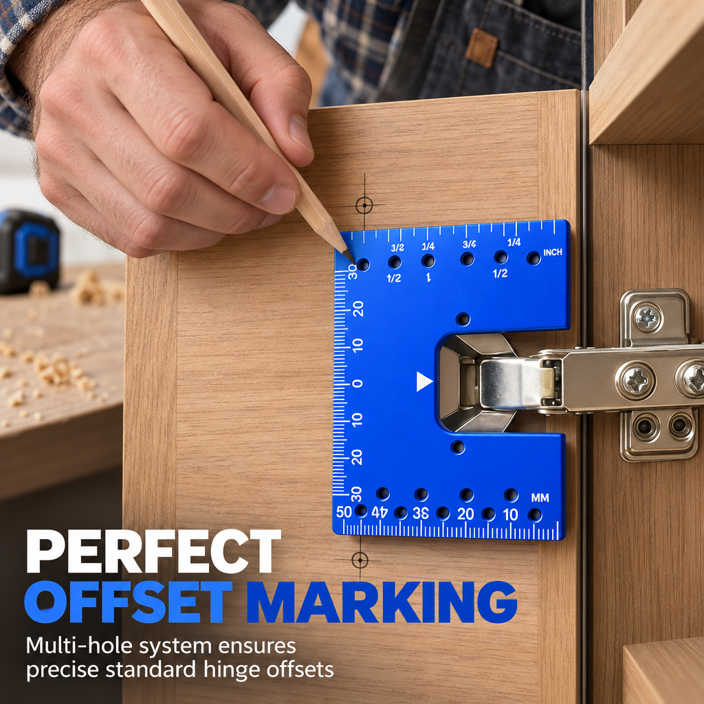 🔥50% OFF!!📢🔩 Aluminium Alloy Magnetic Hinge Installation Template – Quick Positioning Fixing Plate Tool🔧