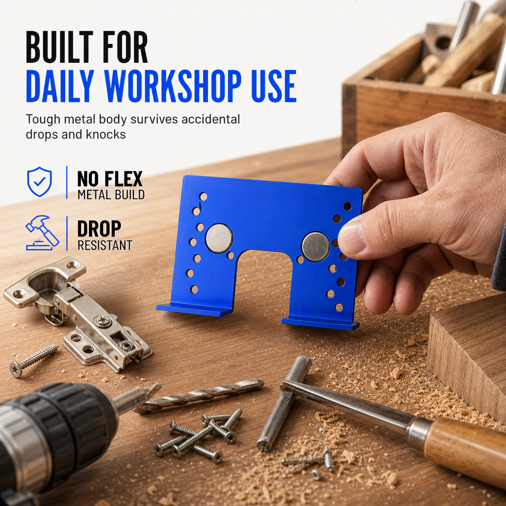 🔥50% OFF!!📢🔩 Aluminium Alloy Magnetic Hinge Installation Template – Quick Positioning Fixing Plate Tool🔧