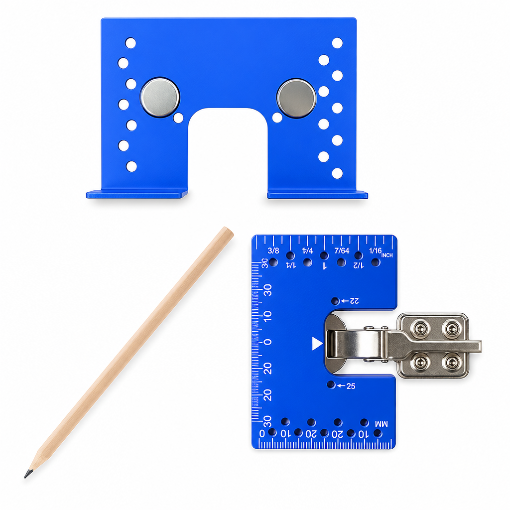 🔥50% OFF!!📢🔩 Aluminium Alloy Magnetic Hinge Installation Template – Quick Positioning Fixing Plate Tool🔧