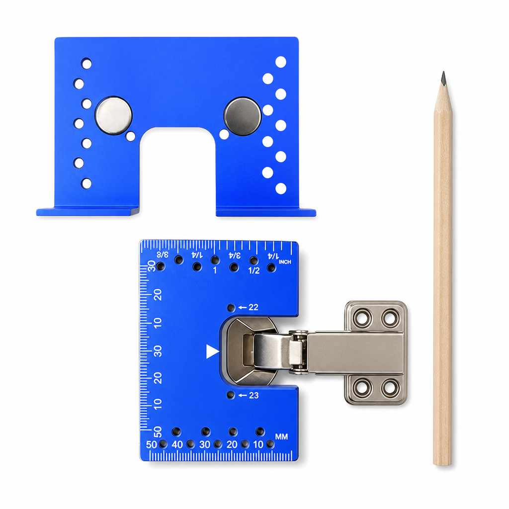 🔥50% OFF!!📢🔩 Aluminium Alloy Magnetic Hinge Installation Template – Quick Positioning Fixing Plate Tool🔧