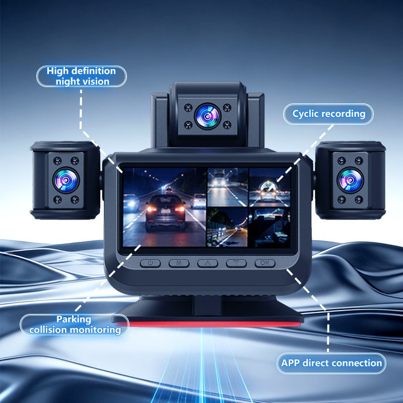 🛡️ 50% RABATT! 📹 5-Kanal-Dashcam mit 360°-Panorama – 5 Kameras für Front, Heck, Links, Rechts & Innenraum