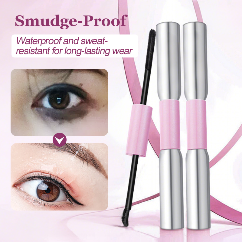 Wasserdichte Mascara mit zwei Bürsten für mehr Volumen und Länge-Gcom