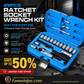 📢📢50% RABATT !!⏰29-teiliges Ratschen-Steckschlüssel-Set – Chrom-Vanadium-Stahl, 11 Stecknüsse & 10 Bits. Perfekt für Autoreparaturen & DIY 🛠️✨