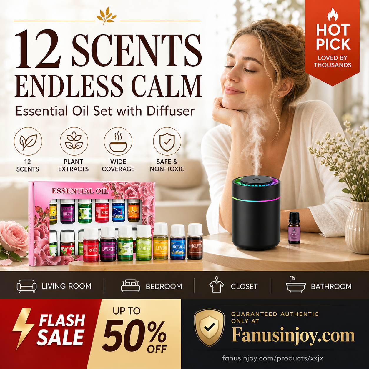 🎁12er-Pack wasserlöslicher ätherischer Öle🔥Nur für kurze Zeit 50 % Rabatt! 🌺Der frische Duft hebt die Stimmung! 🌷