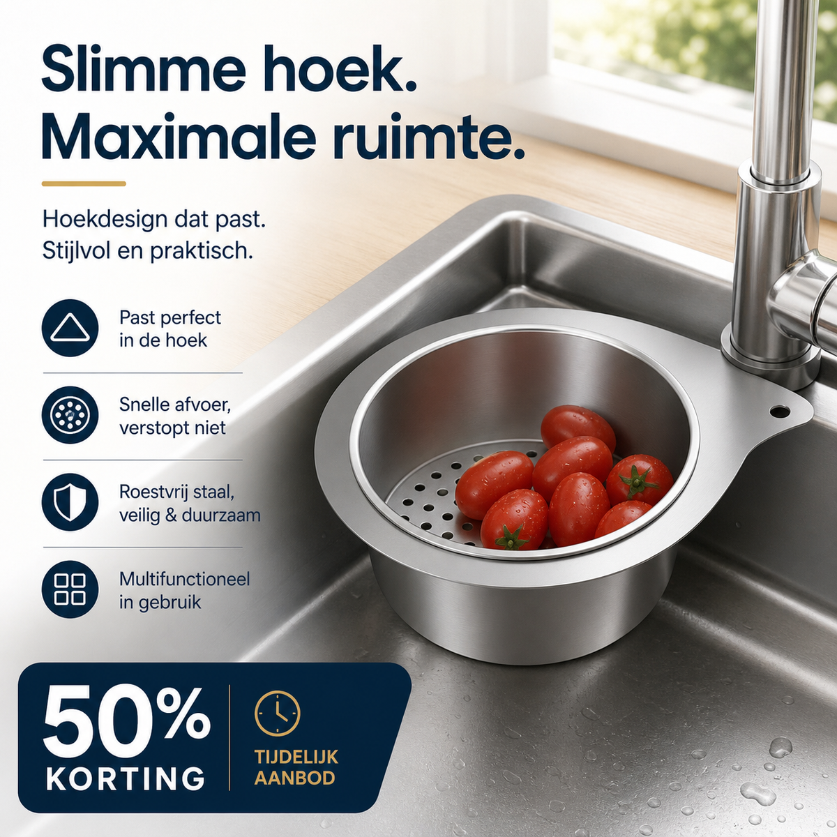 📢📢 50 % Rabatt!! ⏰🔥 Spülbecken-Siebkorb aus Edelstahl in Schwanenform