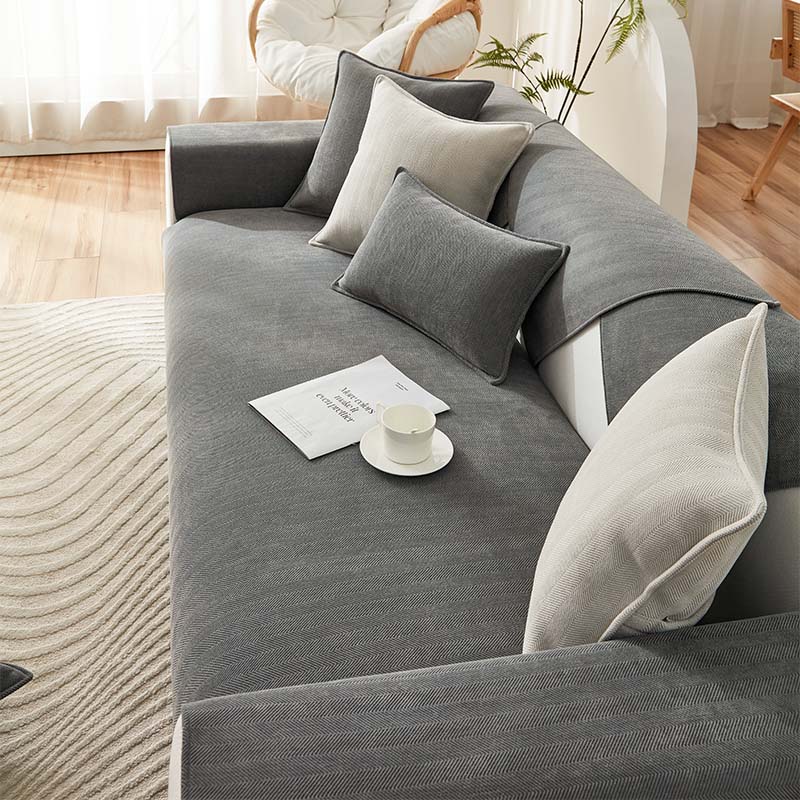 Herringbone Chenille Stoff Möbelschutz Sofa Abdeckung