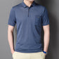 Herren Ice Silk Kurzarmhemd mit Revers