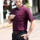 Herren Ice Silk Kurzarmhemd mit Revers