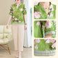 Women's Summer Atmungsaktiv Floral Kurzarm & Hose Anzug