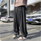 Loose Fit Wide Leg Vintage Elastic Waist Casual Pants