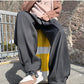 Loose Fit Wide Leg Vintage Elastic Waist Casual Pants