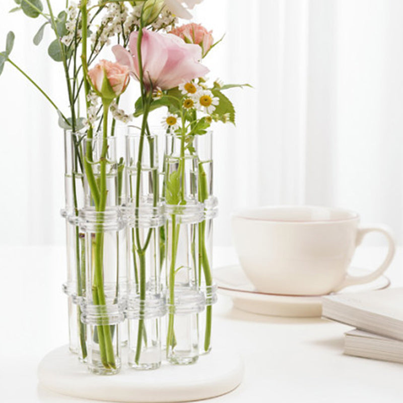 Zylindrische Vasen aus transparentem Glas (6 Stücke/8 Stücke)