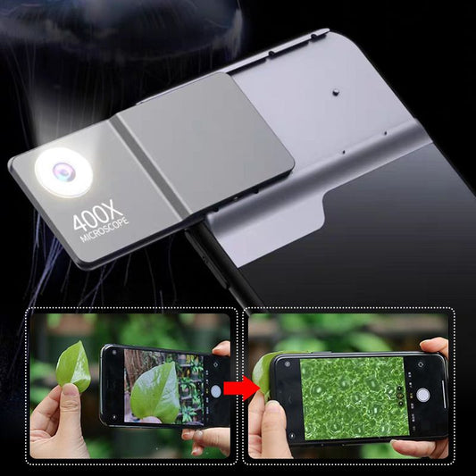 Pousbo® 400x Telefonmikroskop mit Licht für iPhone