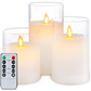 Ideales Geschenk - Flackernde flammenlose Kerze mit Glashalter