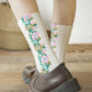 Vintage Socken mit Blumenstickerei