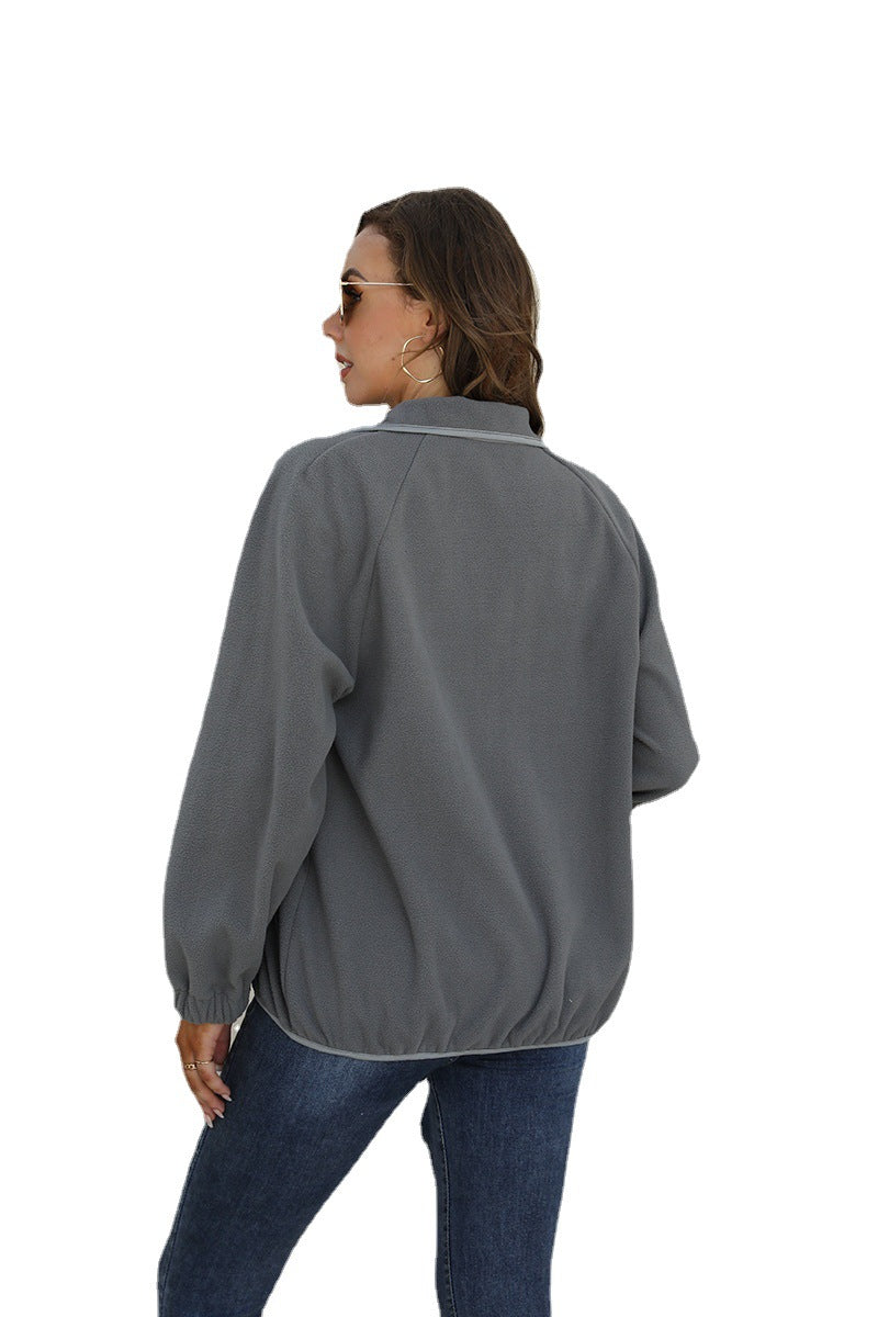 Color Contrast Plush Casual Coat?Buy 2 Automatic 10% Off & Free Shipping?