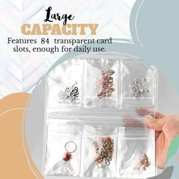 Schmuck Organizer Buch Transparent - Aufbewahrungstasche Für Halsketten & Ohrringe Mit 84 Fächern